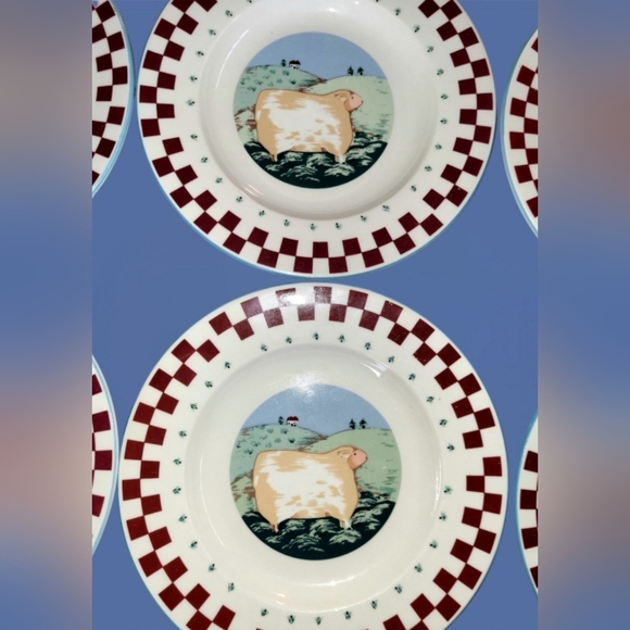 Vintage Tienshan Folk Art Stoneware Salad Plates ~ Corning CENTURA Platter - Picture 4 of 11